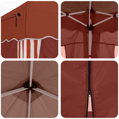 vidaXL Pop-up Party Tent 288 x 288 x 245 cm Terracotta Oxford Fabric - 12818