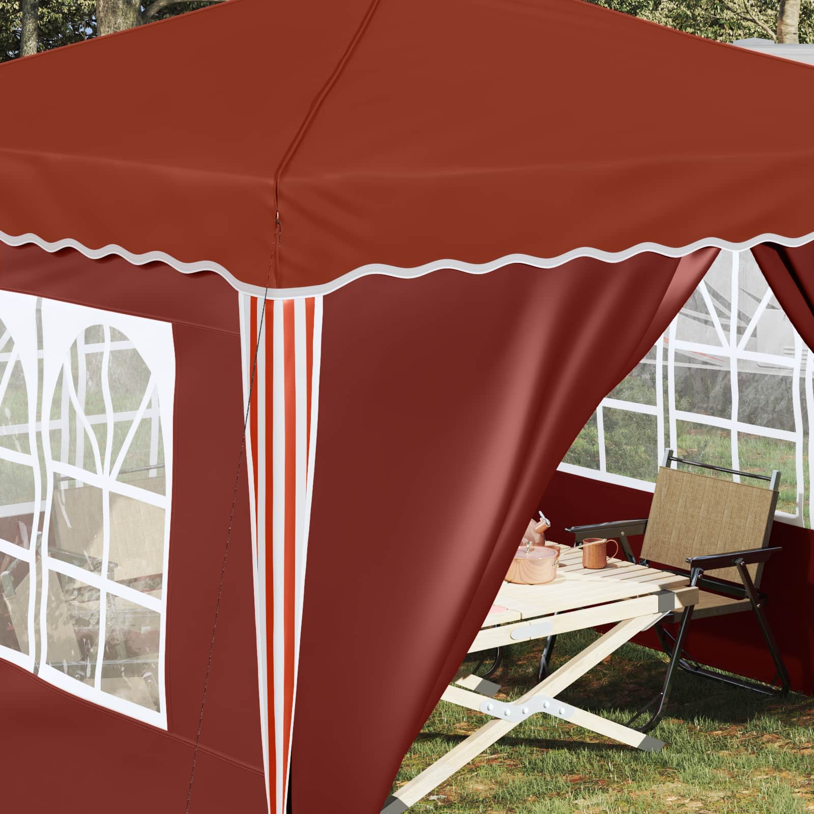 vidaXL Pop-up Party Tent 288 x 288 x 245 cm Terracotta Oxford Fabric - 12818