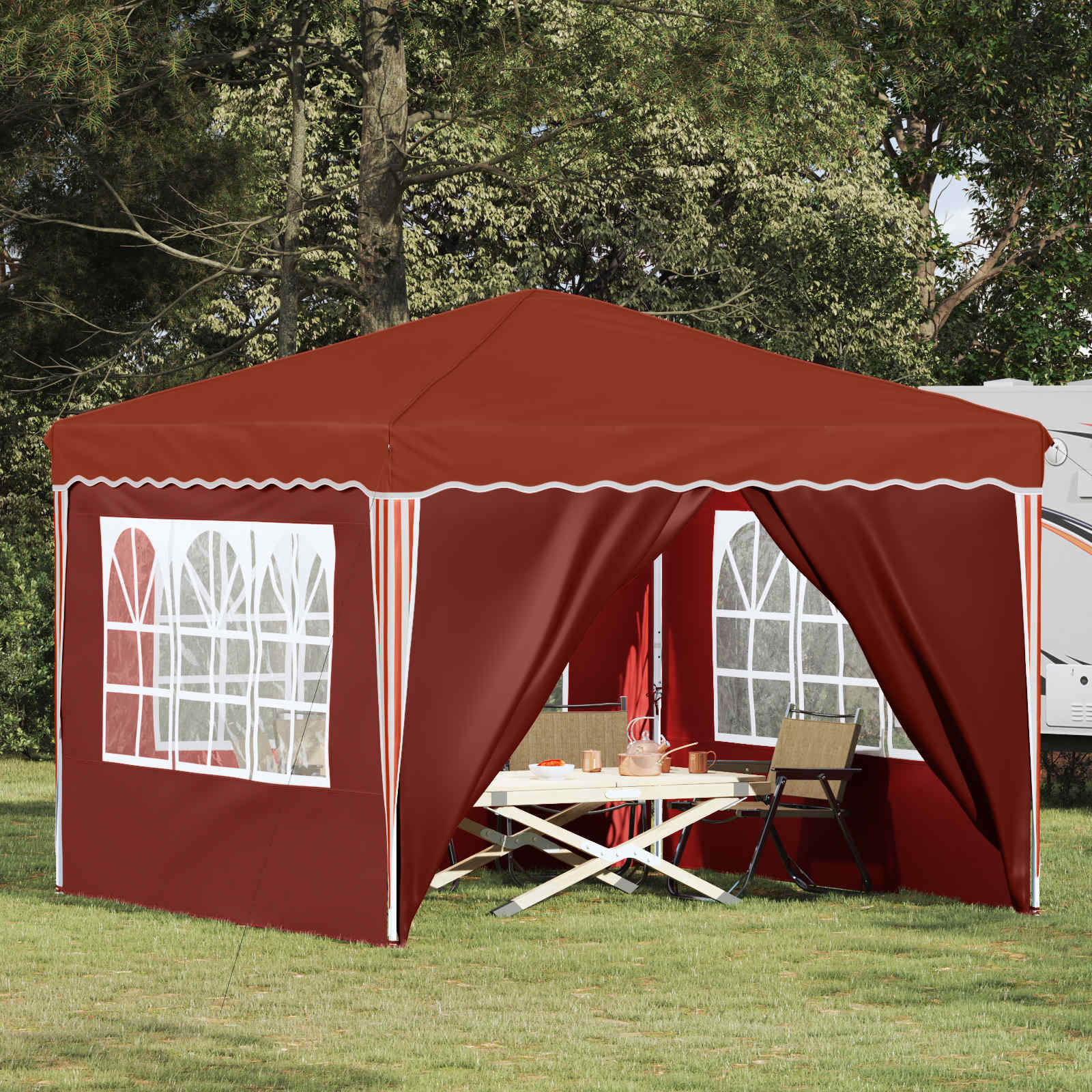 vidaXL Pop-up Party Tent 288 x 288 x 245 cm Terracotta Oxford Fabric - 12818