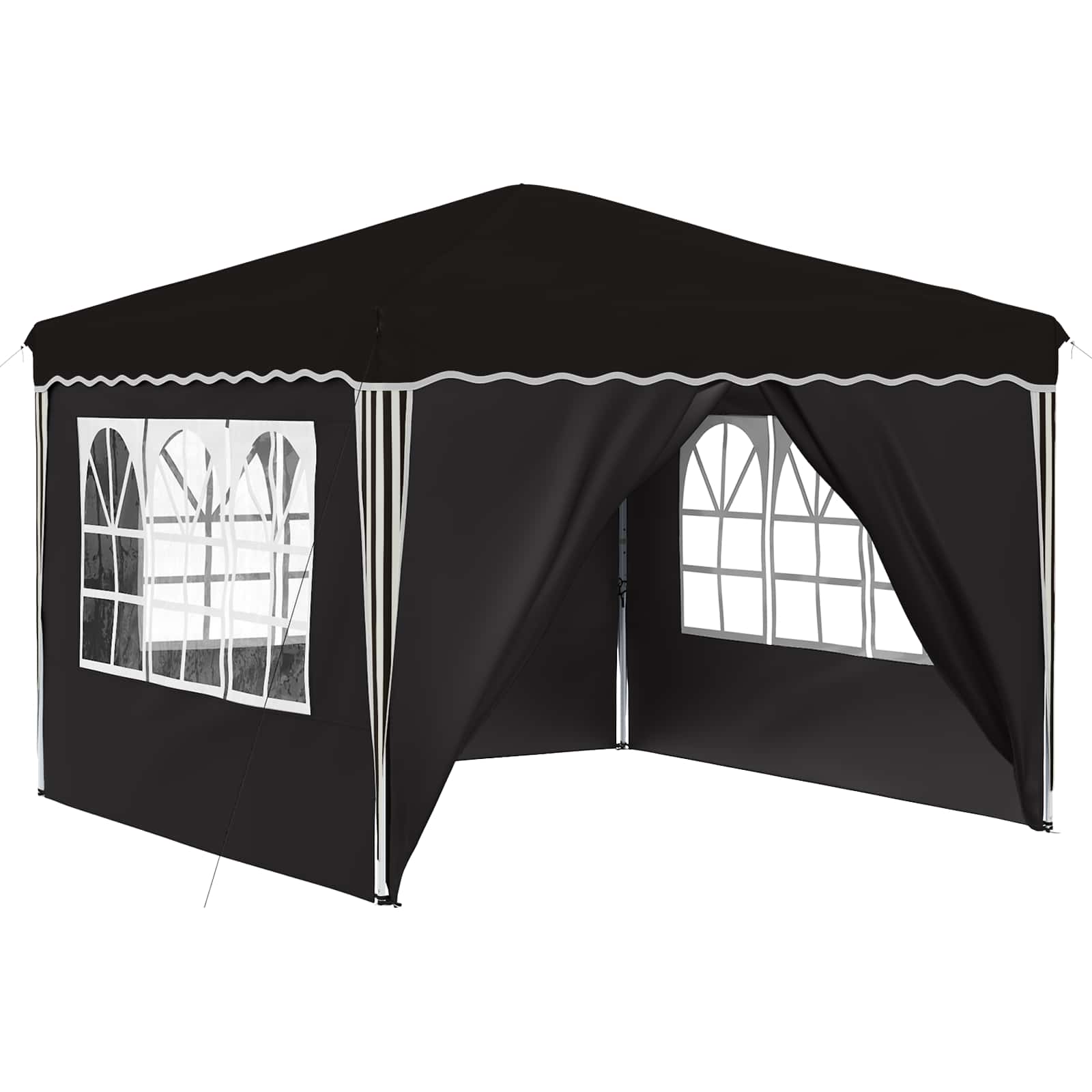 vidaXL Pop-up Party Tent 288 x 288 x 245 cm Black Oxford Fabric - 12825