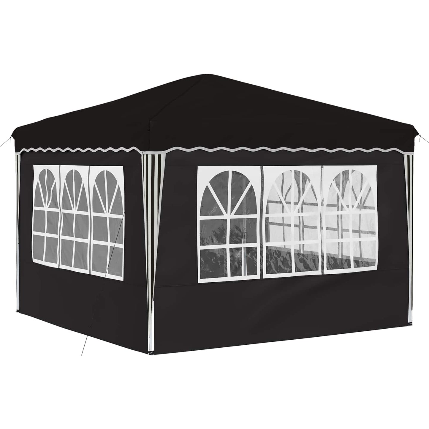 vidaXL Pop-up Party Tent 288 x 288 x 245 cm Black Oxford Fabric - 12825