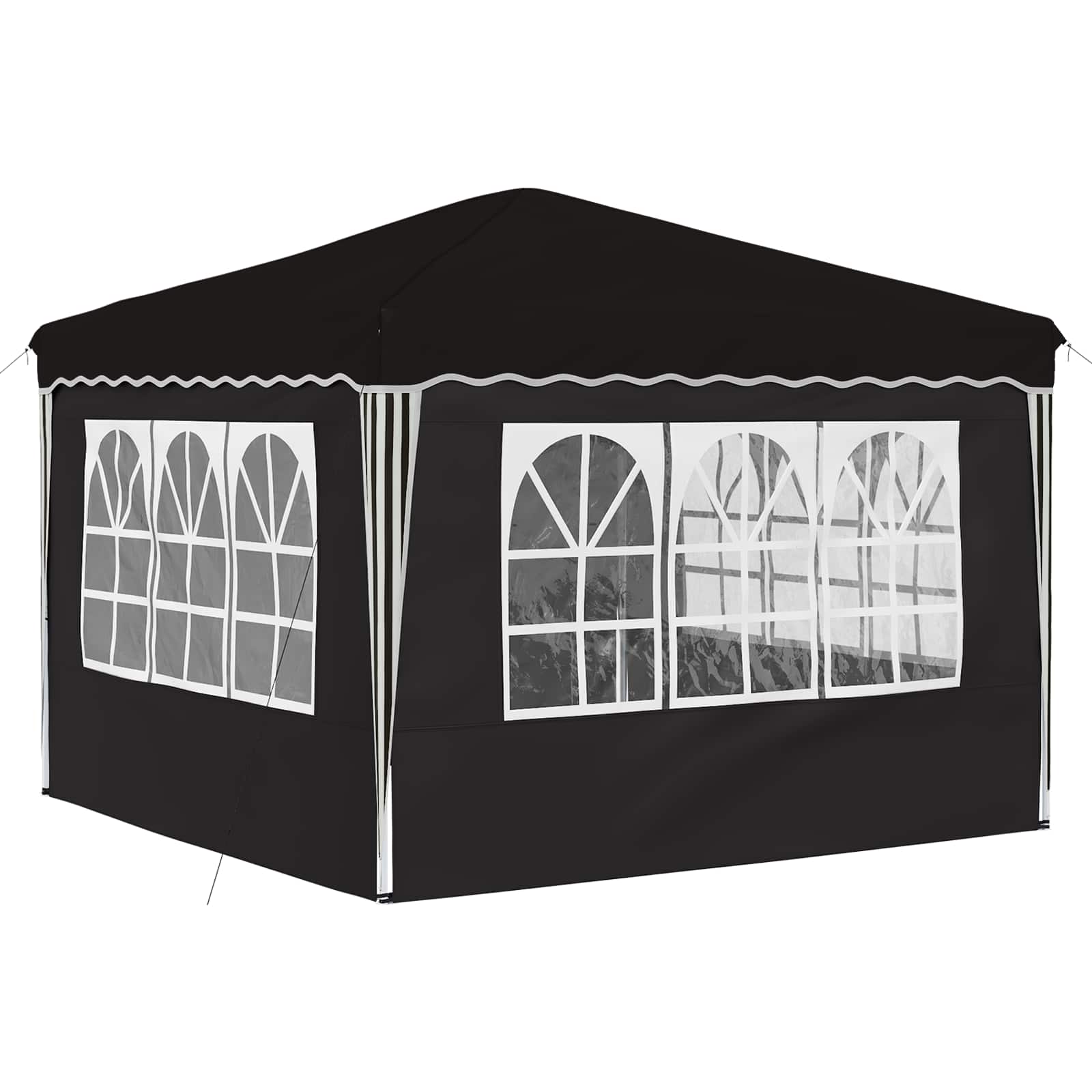 vidaXL Pop-up Party Tent 288 x 288 x 245 cm Black Oxford Fabric - 12825