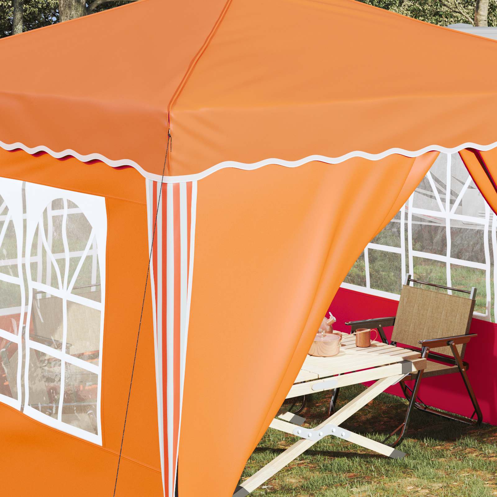 vidaXL Pop-up Party Tent 288 x 288 x 245 cm Orange Oxford Fabric - 12828