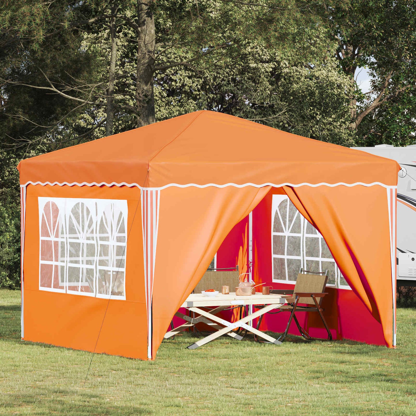 vidaXL Pop-up Party Tent 288 x 288 x 245 cm Orange Oxford Fabric - 12828