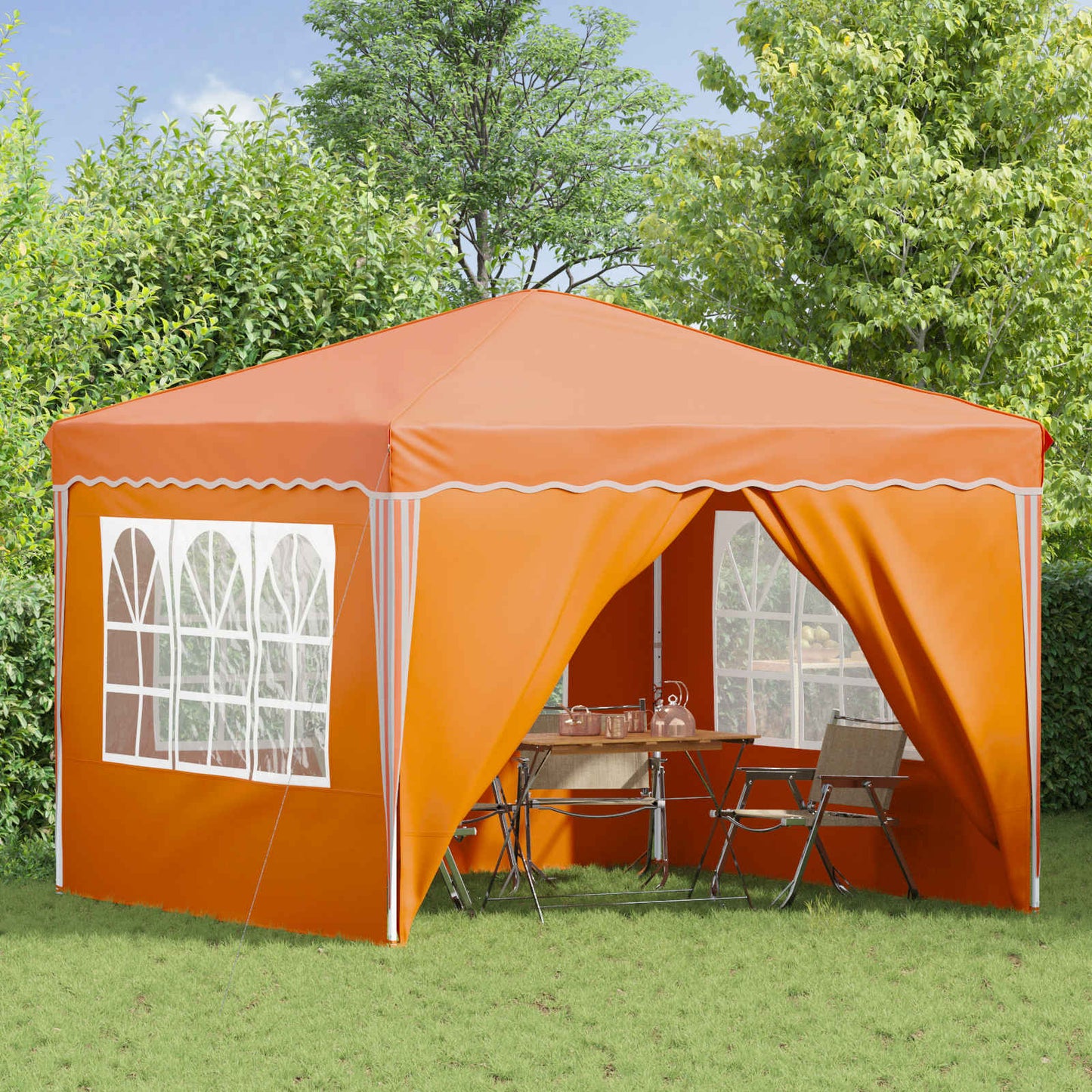 vidaXL Pop-up Party Tent 288 x 288 x 245 cm Orange Oxford Fabric - 12828