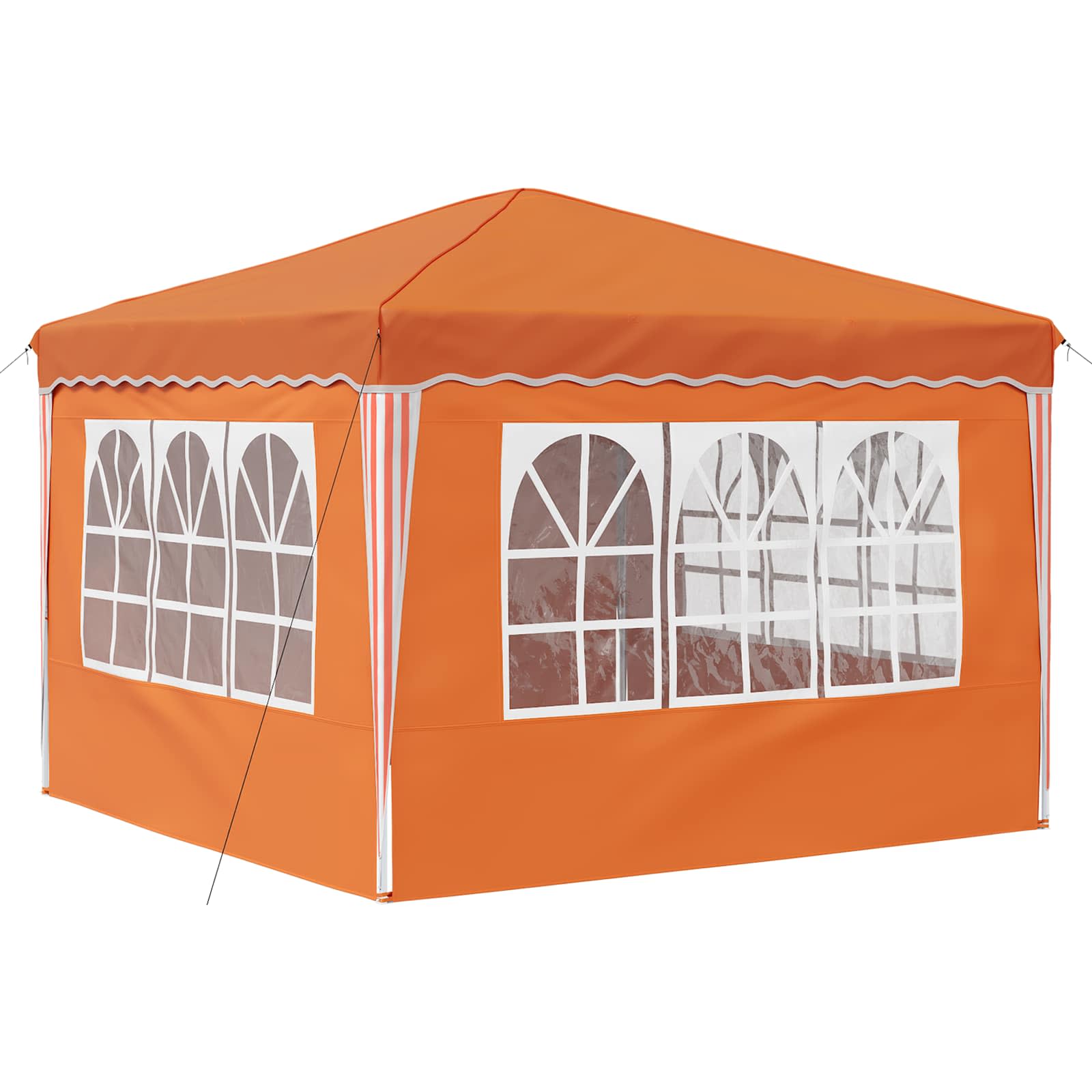 vidaXL Pop-up Party Tent 288 x 288 x 245 cm Orange Oxford Fabric - 12828