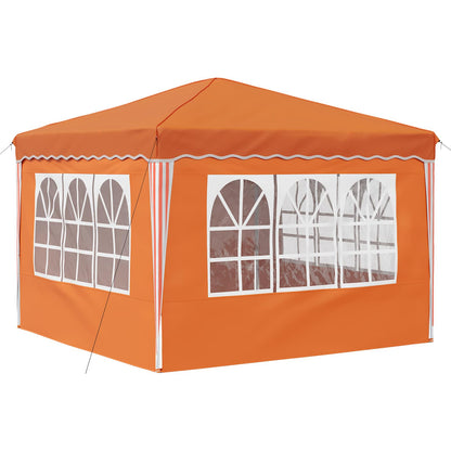 vidaXL Pop-up Party Tent 288 x 288 x 245 cm Orange Oxford Fabric - 12828