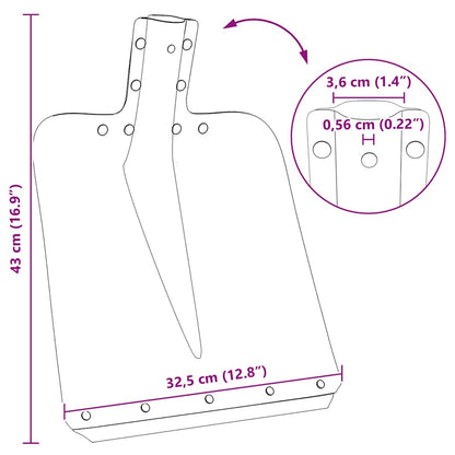 vidaXL Shovel Head 4 pcs Silver 43 x 32.5 cm Aluminum