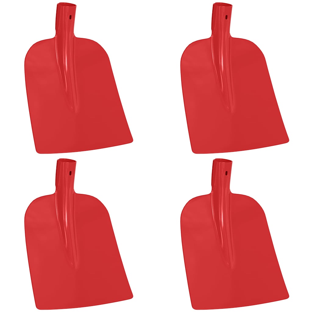 vidaXL Shovel Head 4 pcs Red 32 x 24.5 cm Powder-Coated Steel