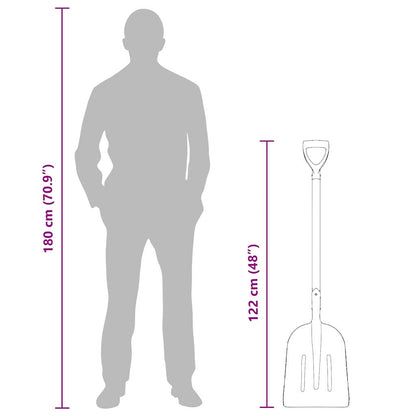 vidaXL Shovel Silver 29 x 122 cm Aluminum
