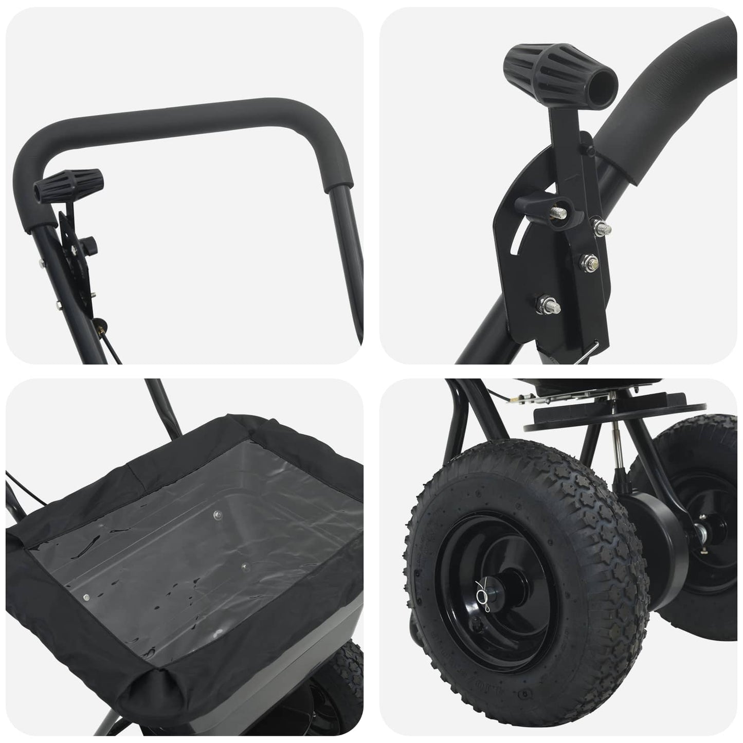 vidaXL Spreader Black 53 x 81.5 x 78 cm PVC and Steel