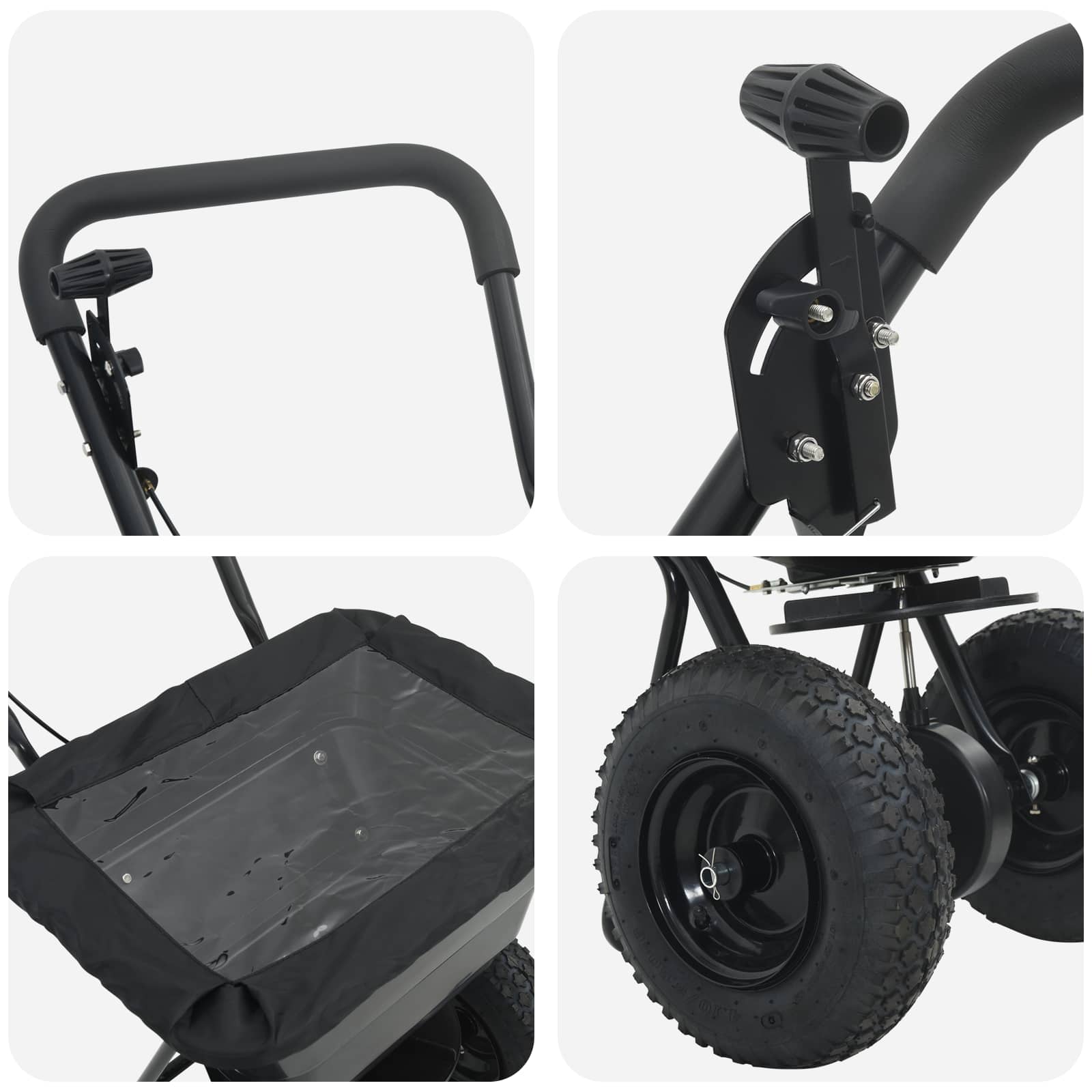 vidaXL Spreader Black 53 x 81.5 x 78 cm PVC and Steel