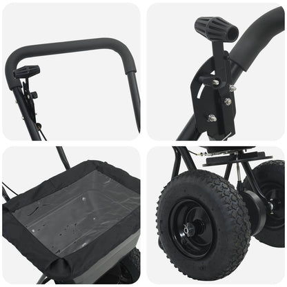 vidaXL Spreader Black 53 x 81.5 x 78 cm PVC and Steel