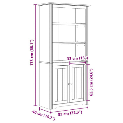 vidaXL Bookcase BODO 3-Tier 82 x 40 x 173 cm Engineered Wood - Brown