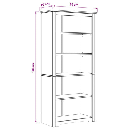 vidaXL Bookcase BODO 5-Tier 82 x 40 x 173 cm Engineered Wood - Brown