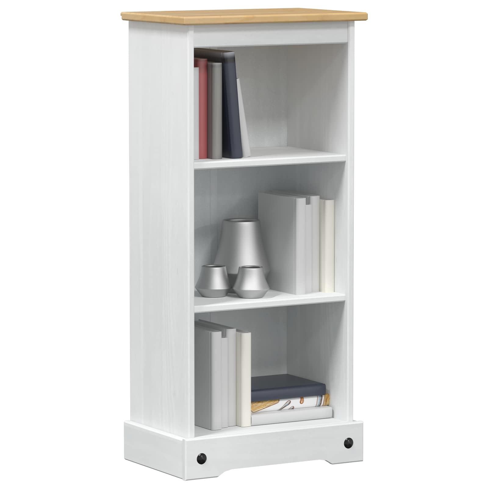 vidaXL Bookcase 46 x 29 x 100 cm Solid Pine Wood White