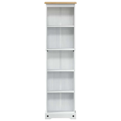 vidaXL Bookcase 46 x 20 x 170 cm Solid Pine Wood White