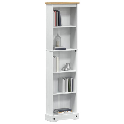 vidaXL Bookcase 46 x 20 x 170 cm Solid Pine Wood White