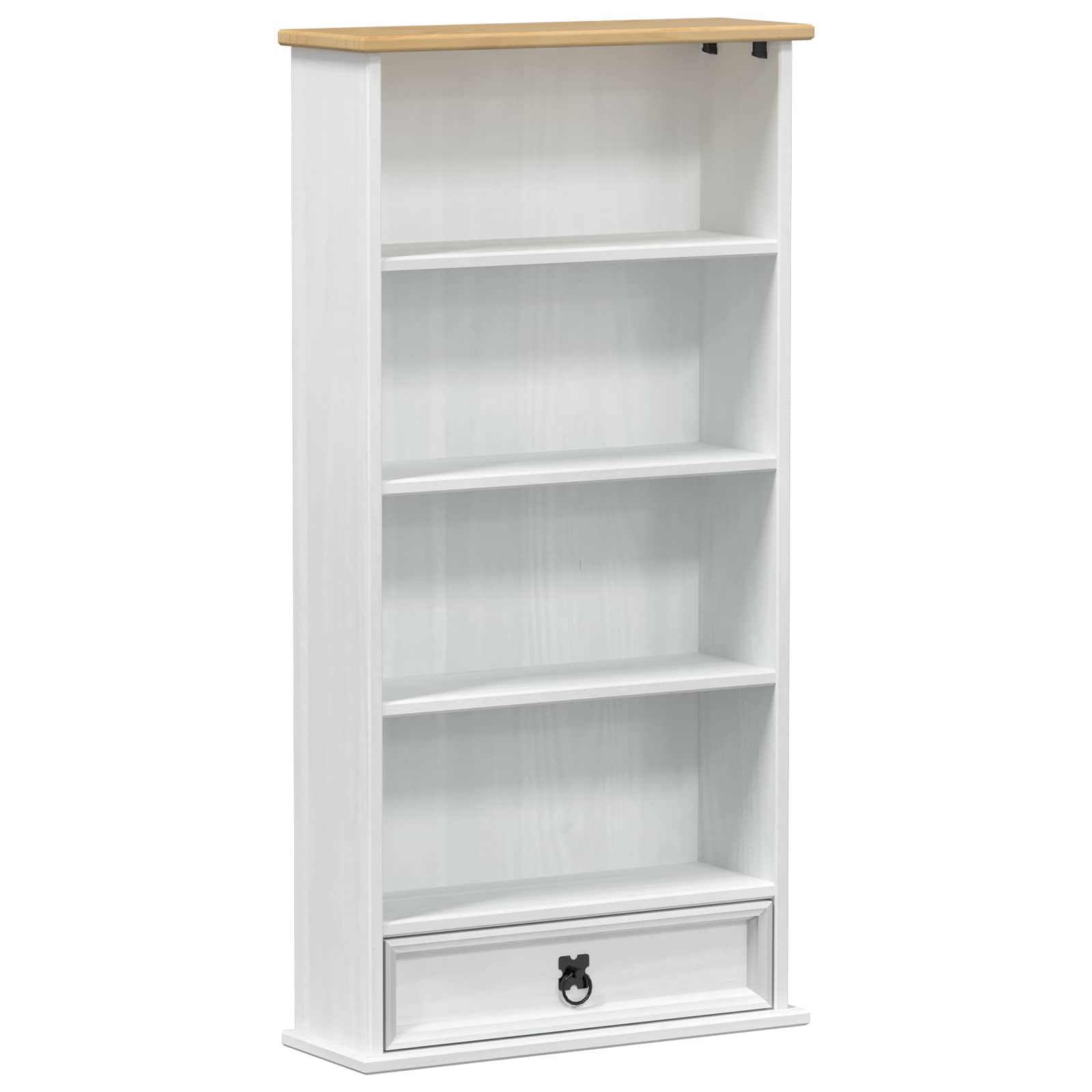 vidaXL CD cabinet White 52 x 17.5 x 103 cm Solid Pine Wood