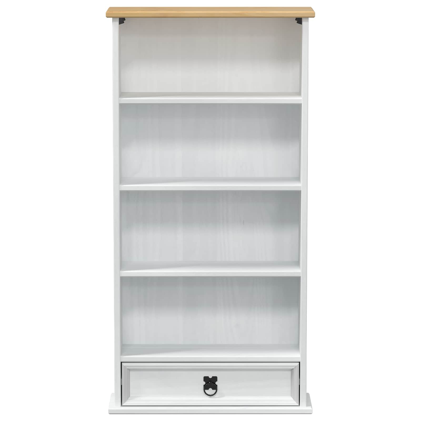 vidaXL CD cabinet White 52 x 17.5 x 103 cm Solid Pine Wood
