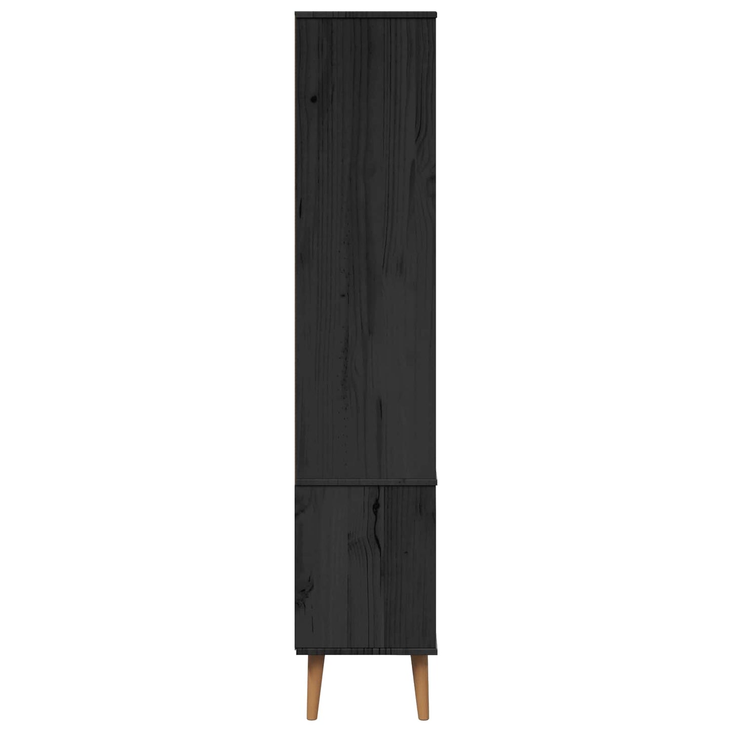 vidaXL Glass Display Cabinet MOLDE 90 x 35 x 175 cm Solid Pine Wood - Black