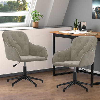 vidaXL Dining Chair 2 pcs Velvet 55 x 59.5 x 77 cm Light Grey