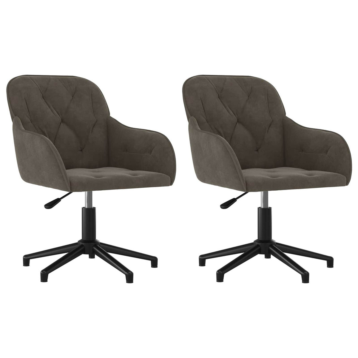 vidaXL Dining Chair 2 pcs Velvet 55 x 59.5 x 77 cm Dark Grey