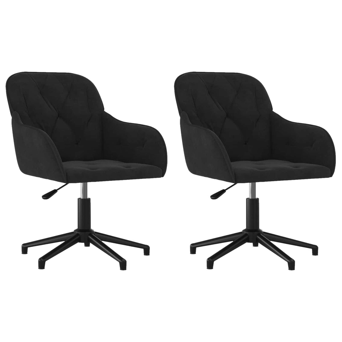 vidaXL Dining Chair 2 pcs Velvet 55 x 59.5 x 77 cm Black