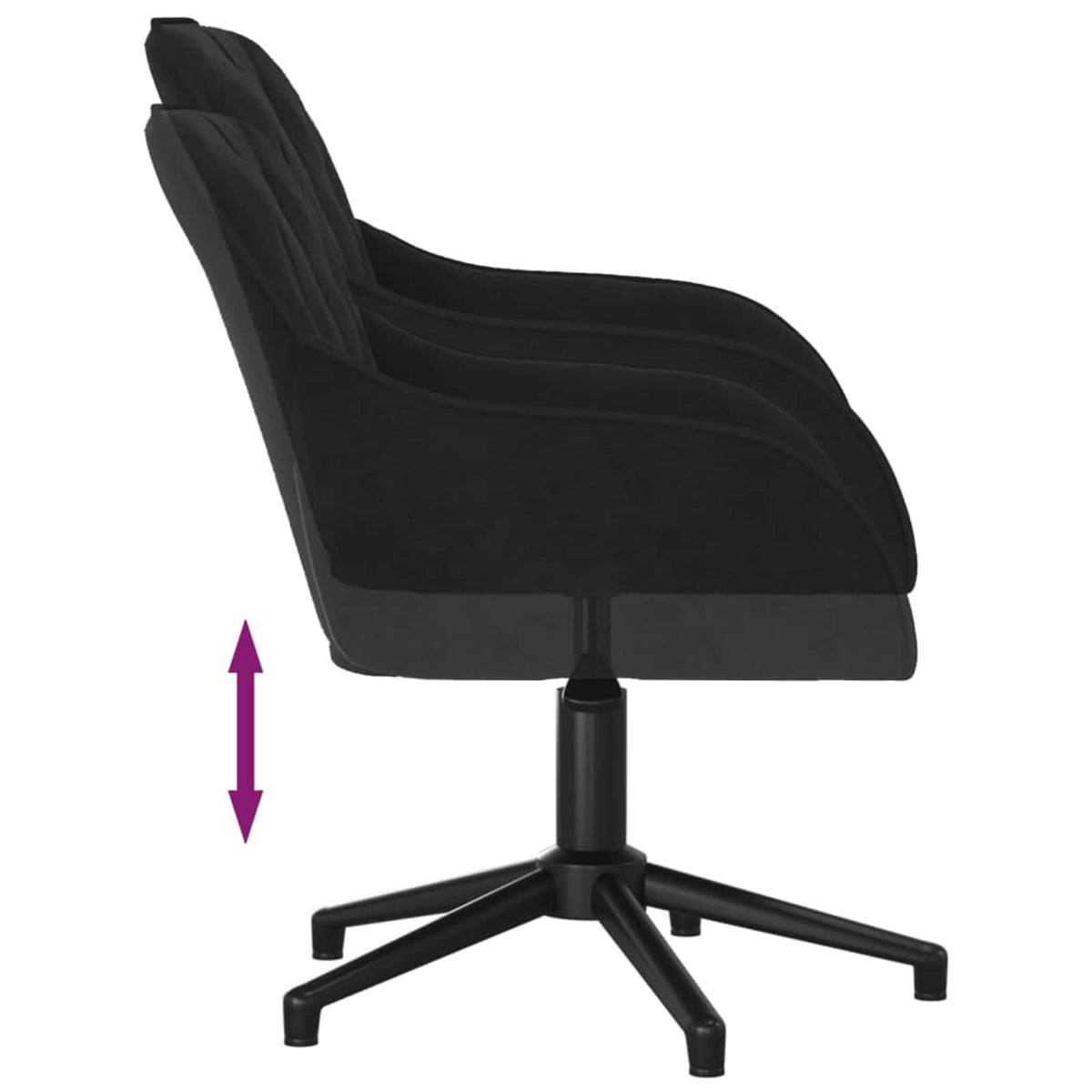 vidaXL Dining Chair 2 pcs Velvet 55 x 59.5 x 77 cm Black
