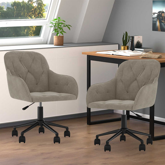vidaXL Dining Chair 2 pcs Velvet 55 x 59.5 x 77 cm Light Grey - 68717