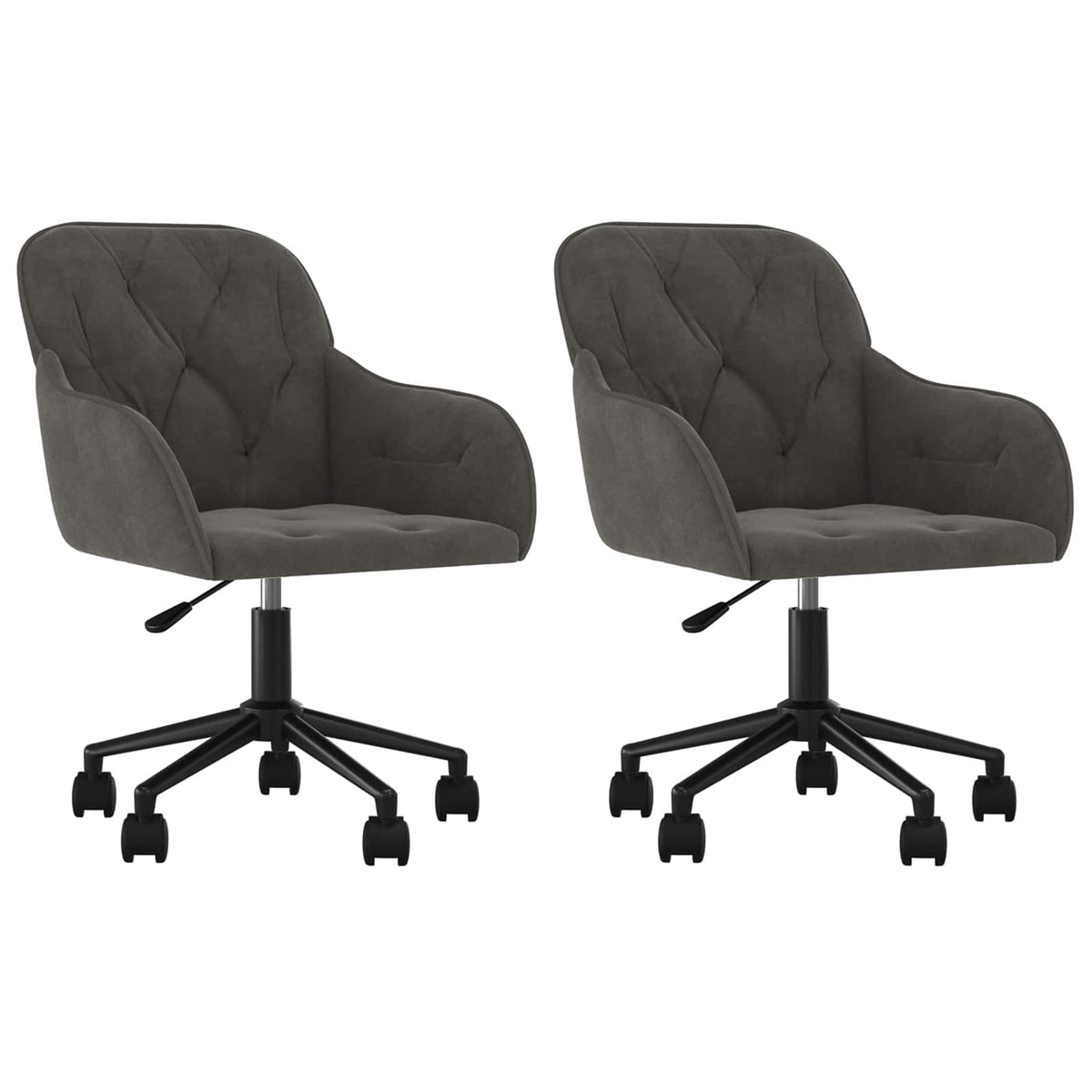 vidaXL Dining Chair 2 pcs Velvet 55 x 59.5 x 77 cm Dark Grey - 68718