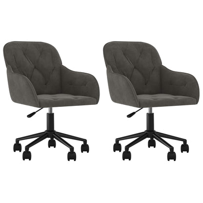 vidaXL Dining Chair 2 pcs Velvet 55 x 59.5 x 77 cm Dark Grey - 68718