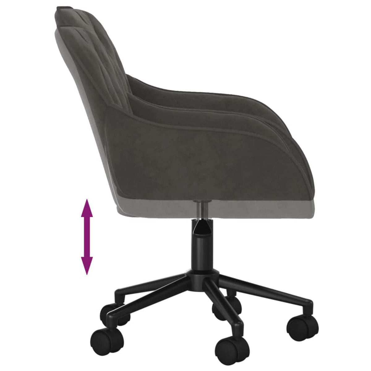 vidaXL Dining Chair 2 pcs Velvet 55 x 59.5 x 77 cm Dark Grey - 68718