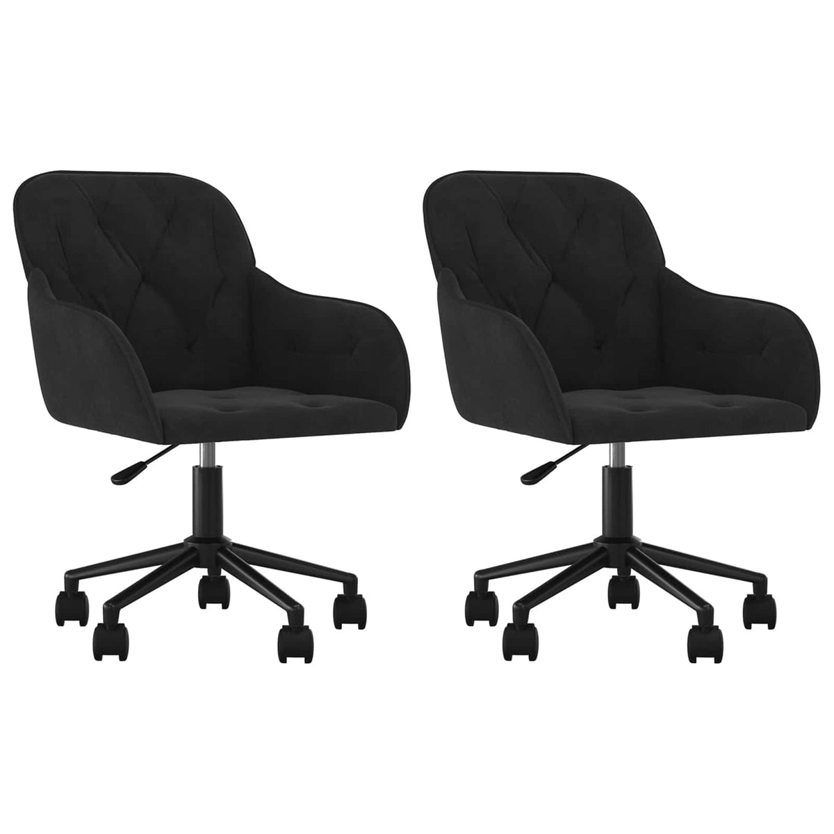 vidaXL Dining Chair 2 pcs Velvet 55 x 59.5 x 77 cm Black - 68719