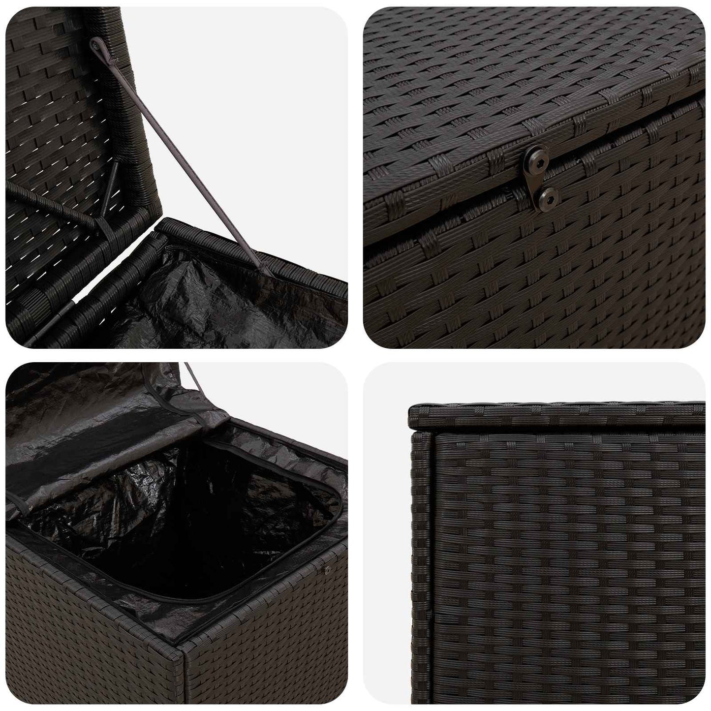 vidaXL Cushion Box 55 x 55 x 69 cm steel - Black