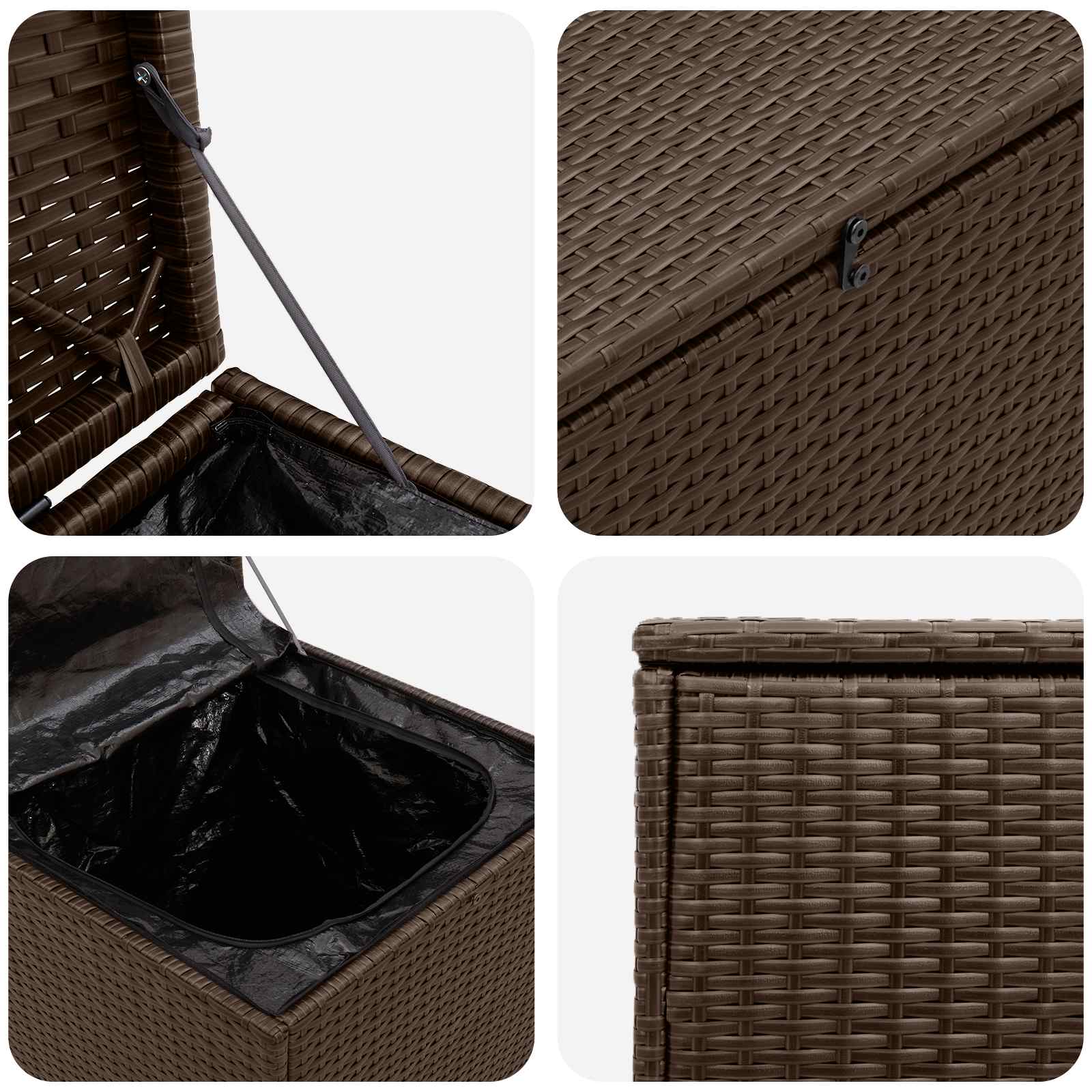 vidaXL Cushion Box 55 x 55 x 69 cm steel - Brown