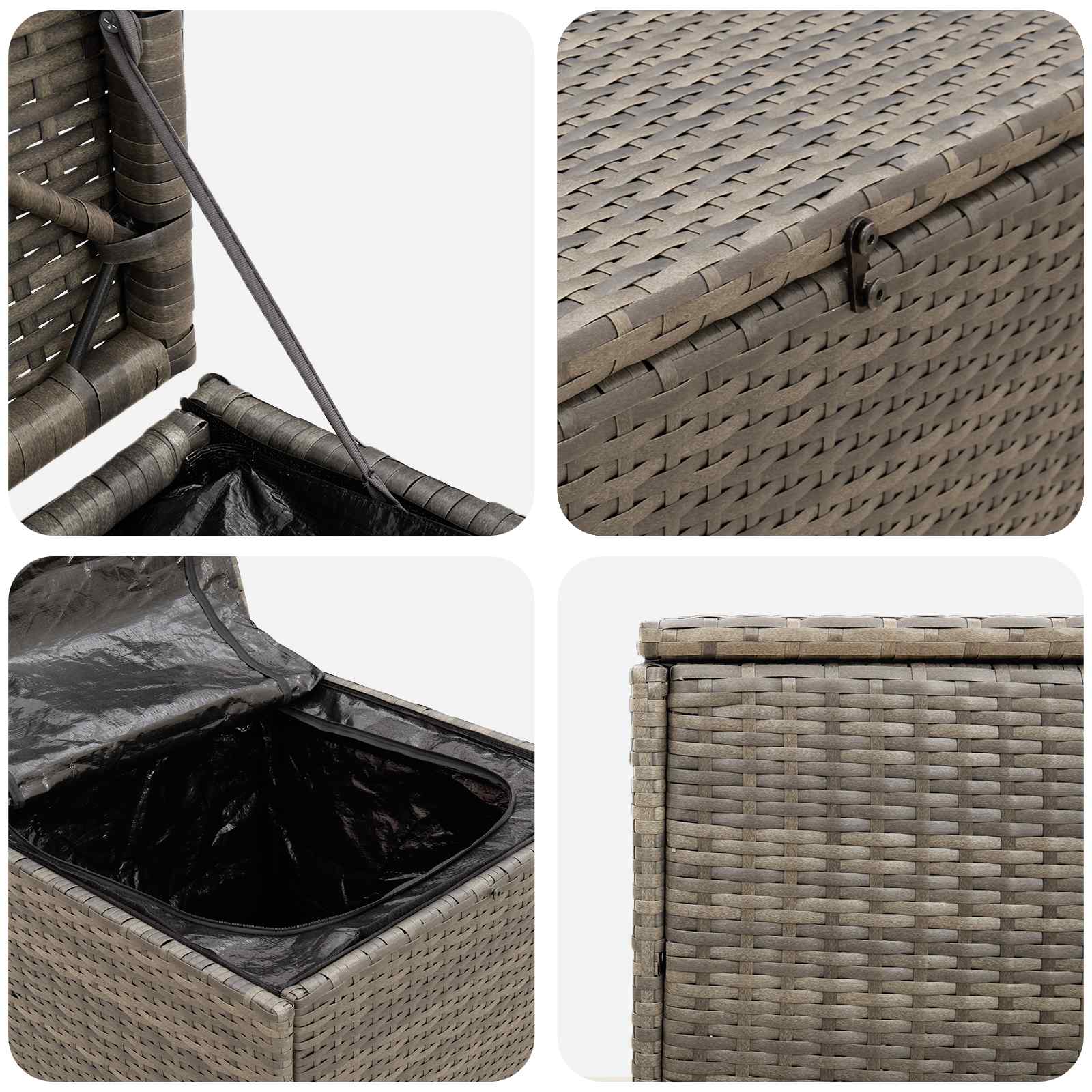 vidaXL Cushion Box 55 x 55 x 69 cm steel - Grey