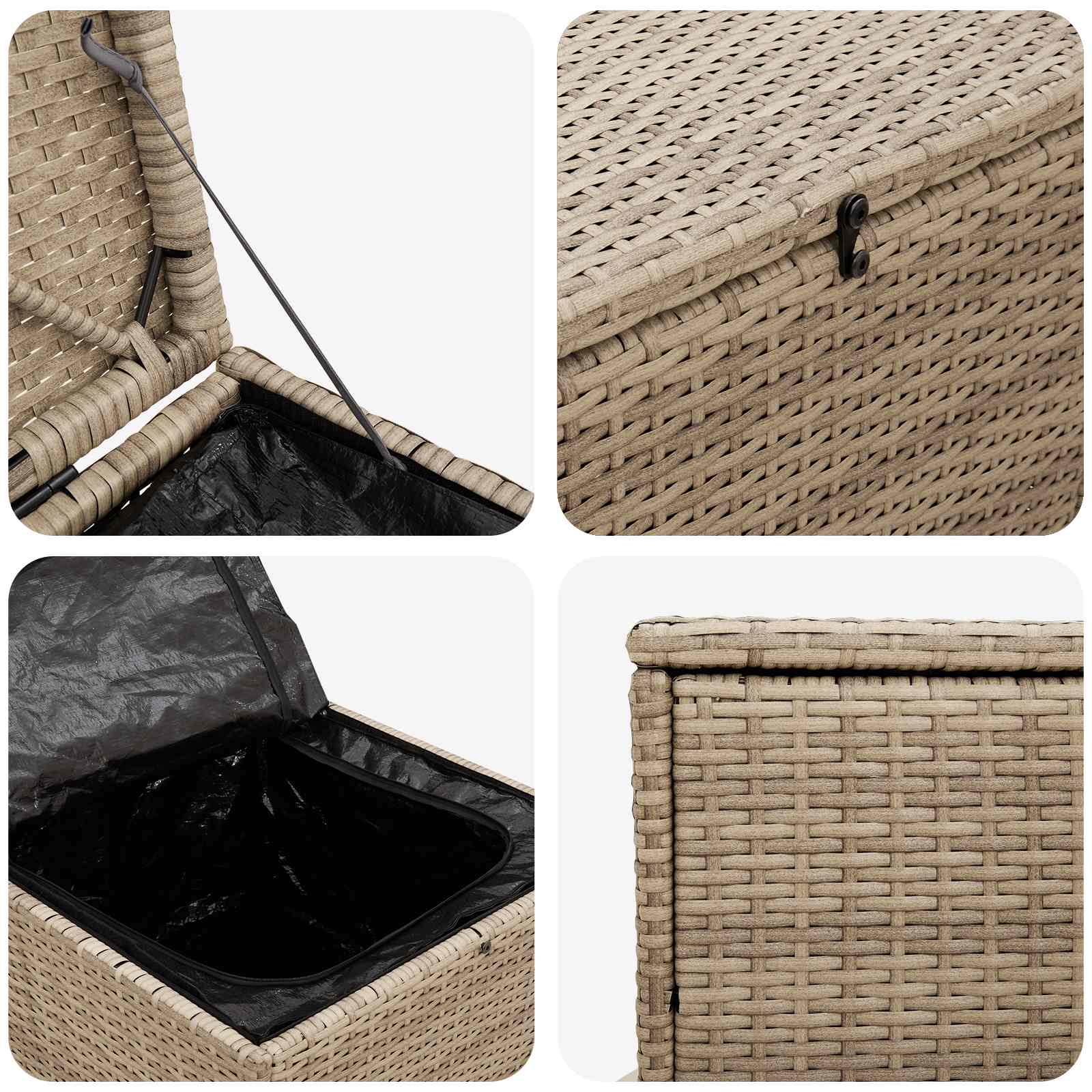 vidaXL Cushion Box 55 x 55 x 69 cm steel - Beige