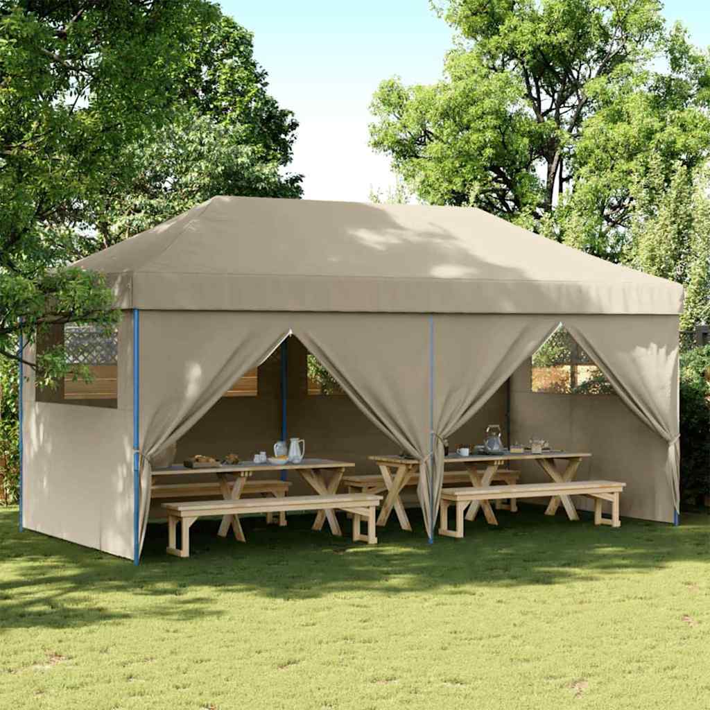 vidaXL Party Tent Pop-up 580 x 292 x 315 cm Taupe Oxford Fabric