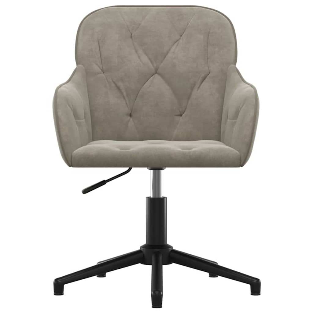 vidaXL Office Chair Light Grey 56 x 61.5 x 72 cm Velvet