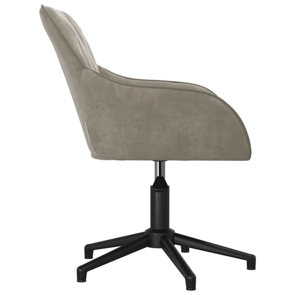 vidaXL Office Chair Light Grey 56 x 61.5 x 72 cm Velvet
