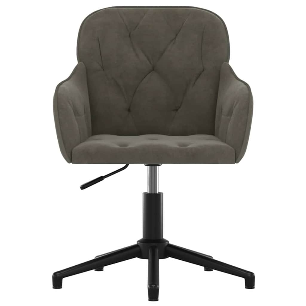 vidaXL Office Chair Dark Grey 56 x 61.5 x 72 cm Velvet