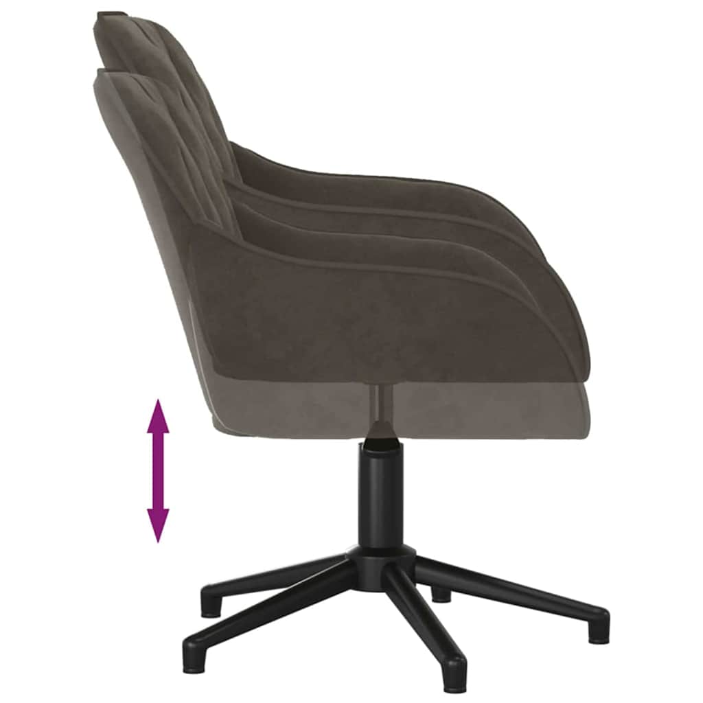 vidaXL Office Chair Dark Grey 56 x 61.5 x 72 cm Velvet