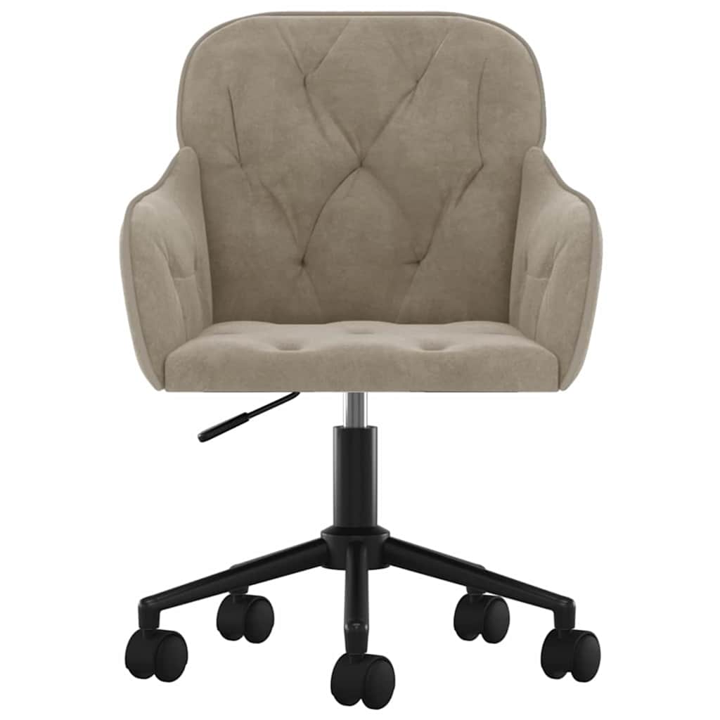 vidaXL Office Chair with Wheel Light Grey 56 x 61.5 x 72 cm Velvet