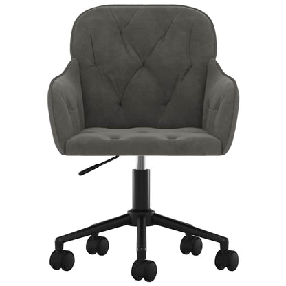 vidaXL Office Chair with Wheel Dark Grey 56 x 61.5 x 72 cm Velvet