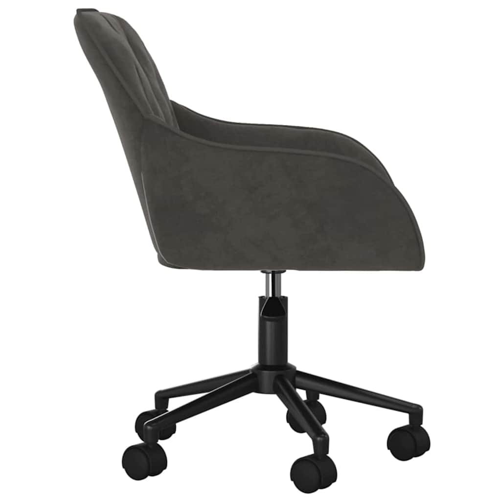 vidaXL Office Chair with Wheel Dark Grey 56 x 61.5 x 72 cm Velvet