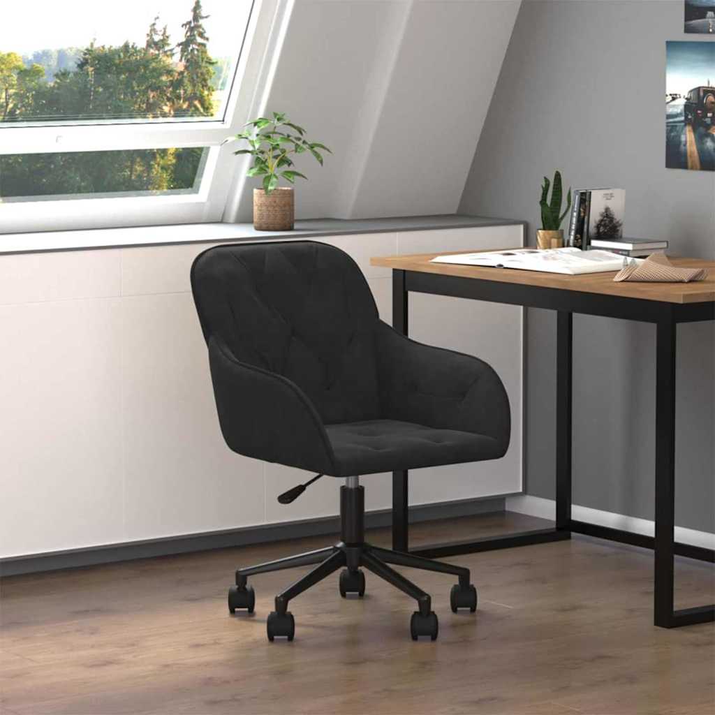 vidaXL Office Chair Height Adjustable Black 56 x 61.5 x 72 cm Velvet - 68799