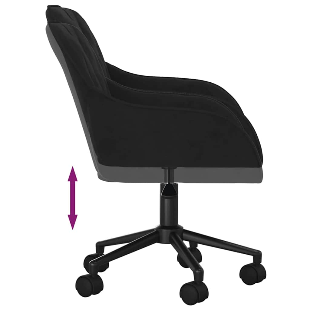vidaXL Office Chair Height Adjustable Black 56 x 61.5 x 72 cm Velvet - 68799