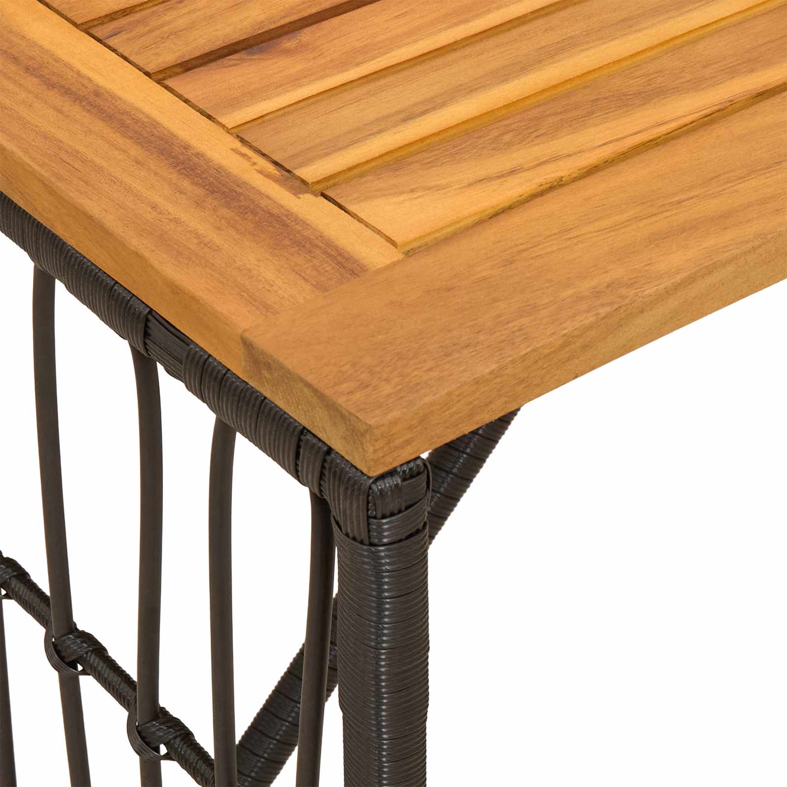 vidaXL Outdoor Table Black 80 x 40 x 40 cm Steel and Poly Rattan