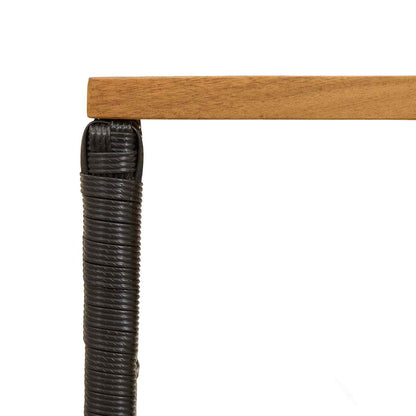 vidaXL Outdoor Table Black 80 x 40 x 40 cm Steel and Poly Rattan